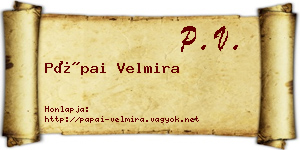 Pápai Velmira névjegykártya